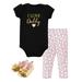 Hudson Baby Infant Girl Cotton Bodysuit Pant and Shoe Set Girl Daddy 12-18 Months