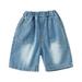 Quealent 9 Month Boy Clothes Boys Girls Toddler Chambray Jeans Pants Shorts Sweat Pants for Boy Denim Boys Pants Blue 6-7 Years