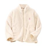 Girls Long Winter Coats Long Sleeve Winter Cartoon Rabbit Zippe Thicken Warm Outwear Cute Cropped Jackets For Girls Beige 110