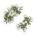 2x Artificial Wedding Arch Flowers Decorative Floral Swag Green Leaves Handmade Silk Flowers Elegant Floral Wreath for Welcome Sign Ornament