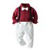 YDOJG Boy Clothes Outfit Set Toddler Long Sleeve Stripe Tops And Pants 3Pcs Child Kids Gentleman Bowtie Set&Outfits Overalls For 3-4 Years