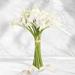 Efavormart 20 Pack 14 Tall Artificial Calla Lily Flowers Real Touch Single Stem Calla Lilies - White/Purple