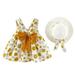 dmqupv Baby Girl Dresses 6M-3Y Toddler Baby Dot Print Hat Princess Kids Girl Dresses Strap Bow Sleeveless Girls Dress&Skirt Yellow 12-18 Months