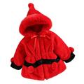 Girls Long Winter Coats Winter Warm Thick Patchwork Bow Tie Long Sleeve Hooded Cute Cropped Jackets For Girls Red 130