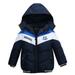 Kids Zipper Windproof Baby Coat Stripe Boys Girls Jacket Toddler Winter Hooded Boys Coat&jacket