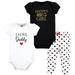 Hudson Baby Infant Girl Cotton Bodysuit and Pant Set Girl Daddy Red Black Preemie