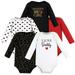 Hudson Baby Infant Girl Cotton Long-Sleeve Bodysuits Girl Daddy Red Black 5-Pack 6-9 Months