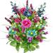 Artificial Dahlia Morning And Ranunculus And Blossom Fillers Mixed Bush - 30 Stems For Home Wedding Restaurant And Office Decoration Arrangement Turquoise/Lilac/Celery