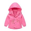 Girls Heavy Winter Coats Winter With Pocket Hooded Zipper Windproof Outwear Girls Denim Jackets Hot Pink 110