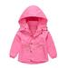 Girls Heavy Winter Coats Winter With Pocket Hooded Zipper Windproof Outwear Girls Denim Jackets Hot Pink 110