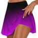 Whlbf Tennis Skirts Yoga Shorts for Women Plus Size Clearance under $10 Womens Summer Pleated Tennis Skirts Athletic Stretchy Short Yoga Fake Two Piece Trouser Skirt Shorts