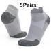 5 Pairs Mens No Show Socks Running Anckle Socks Men Cushioned Athletic Compression Ankle Socks(Gray)