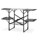 Magshion Camping Kitchen Station Foldable Camping Table Outdoor Kitchen Portable Grilling Stand Folding Camp Cook Table for Picnic Beach Party Cooking Black