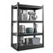 NAIZEA 4 Tier Storage Shelves Upgraded Heavy Duty Garage Shelving Metal Shelves for Storage 330 lbs Load Capacity Each Layer Black
