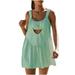 OFLALW Womens Tennis Dress Workout with Shorts Sleeveless Suspenders Straps Athletic Dress with Shorts Solid Color Set