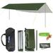 Walmeck 3x6m Awning Waterproof Tarp Tent Shade with Pole Folding Camping Canopy Ultralight Beach Sun Shelter for Camping Hiking and Survival Shelter