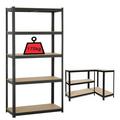 27.5 x 11.8 x 59in Black Utility Shelving Unit 5-Tier Adjustable Industrial Heavy Duty Metal Garage Shelving Unit 386lbs Load Capacity per Tier with Anti-Slip Feet Boltless Installation