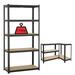 27.5 x 11.8 x 59in Black Utility Shelving Unit 5-Tier Adjustable Industrial Heavy Duty Metal Garage Shelving Unit 386lbs Load Capacity per Tier with Anti-Slip Feet Boltless Installation