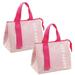 2PCS Cooler Bag Small Lightweight Lunch Bag Insulated Bag for Work School Lunch Bag Foldable Waterproof Zip Picnic (Pink)