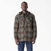 Dickies Men's Water Repellent Flannel Hooded Shirt Jacket - Moss/chocolate Ombre Plaid Size L (TJ211)