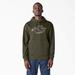 Dickies Men's Water Repellent Camo Logo Hoodie - Moss Green Size Lt (TW22C)