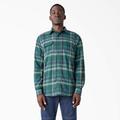 Dickies Men's Flex Long Sleeve Flannel Shirt - Forest Green/multi Plaid Size 2Xl (WL650)