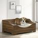 Pefilos 36 Wooden Pet Bed Small to Medium Elevated Pet Bed Modern Comfy Pet Bed with Cushion Brown