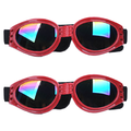 Small Dog Decorations Sunglasses UV Protection Goggles Eye Wear Protection with Adjustable Strap Waterproof Pet Sunglasses for Dogs Pet Sun Glasses Dog Windproof Anti-Fog Glasses - Red