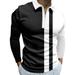 Male Casual Autumn Striped Print T Shirt Turn Down Collar Long Sleeve Tops T Shirt Cat Shirt Long Sleeve Undershirts for Men