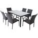 7-Piece Nassau Brown Woven Resin Wicker Outdoor Patio Dining Set