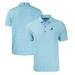 Men's Cutter & Buck Heather Powder Blue Atlanta Braves Forge Eco Heathered Stripe Stretch Recycled Polo