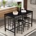 Metal Frame and MDF, Dining Table and Four Stools, Counter Height Dining Table,5-Piece Rural Kitchen Table with Four Bar Stools