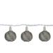 10 Battery Operated Silver Mini Patio Lights - 7.5 ft White Wire - 7.5'