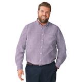 Men's Big & Tall KS Signature Wrinkle-Free Long-Sleeve Dress Shirt by KS Signature in Rich Burgundy Gingham (Size 20 33/4)