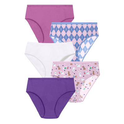 Plus Size Women's Hi-Cut Cotton Brief 5-Pack by Comfort Choice in Pink Dog Pack (Size 11)