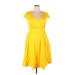 Baby Online Dress Casual Dress - Fit & Flare: Yellow Dresses - Women's Size 4