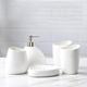BLBYHO 5 Pieces Ceramic Bathroom Accessory Set, Bathroom Vanity Countertop Accessory Set, Include Soap Dispenser, Toothbrush Holder, 2 Tumbler, Soap Dish, Ideal Gift for Your Family, Color: White