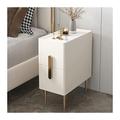 TOMYEUS Bedside Table Bedside Table Simple Bedroom Wood Bedside Table Small Storage Light Luxury Slate Locker Bedside Table Nightstand (Color : White, Length : 11.8 inches)