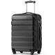 ModernLuxe Suitcase, Large Hard Shell Suitcase, ABS Carry on Suitcase, Travel Trolley 4 Wheel Spinner, Expandable Lightweight Lockable Luggage, 28inch, Black