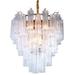 ALAN MIZRAHI LIGHTING Light Cassian Waterfall​ Glass Pendant Chandelier Metal in Gray/Brown | 52 H x 54 W x 54 D in | Wayfair IQ8457-LT-54Wx54Dx52H