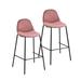 17 Stories Curtrina Velvet Bar Stool w/ Metal Legs Velvet in Pink | Wayfair C9962D401D424758A01B6C833271AF76