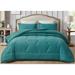 Ebern Designs Eria Microfiber Comforter Set Polyester/Polyfill/Microfiber in Green/Blue | Oversized King Comforter + 2 King Shams | Wayfair