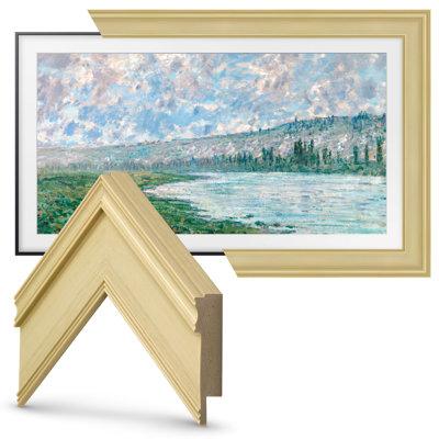 Deco TV Frames Deco TV Frame for Samsung Frame TV in White | 37.4 H x 62.1 W x 1.1 D in | Wayfair FRM-SF-D5181-65-2021