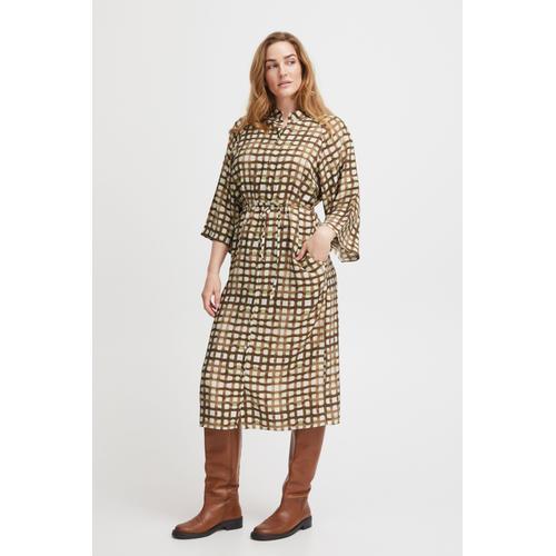 „Blusenkleid FRANSA „“Fransa FRMISA DR 1″“ Gr. m, US-Größen, braun (carafe aop check) Damen Kleider Blusenkleider“
