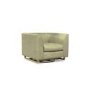 Armchair - Eleanor Rigby Remy 41" Wide Tufted Swivel Armchair Wood/Genuine Leather in Gray | 31 H x 41 W x 38 D in | Wayfair REMY-6A-DRE-PEWT-SS