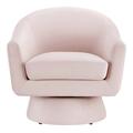 Swivel Chair - Astral Performance Velvet Fabric & Wood Swivel Chair by Modway Polyester/Fabric in Pink | 30.5 H x 31 W x 30.5 D in | Wayfair