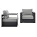Modway Metal Outdoor Lounge Chair Metal in Gray/Black | 33 H x 71.5 W in | Wayfair 889654229452