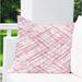 KAVKA DESIGNS Watercolor Criss Cross Outdoor Square Cotton Pillow Cover & Insert Polyester/Polyfill/Cotton in Pink | 18" x 18" | Wayfair