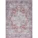 Red/White 87 x 63 x 0.28 in Area Rug - Nicole Curtis Persian Machine Washable Area Rug Polyester/Cotton | 87 H x 63 W x 0.28 D in | Wayfair