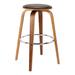 George Oliver Zeno Mid-Century Modern Swivel Counter or Bar Height Backless Bar Stool in Faux Leather, Wood Upholstered/Faux leather | Wayfair